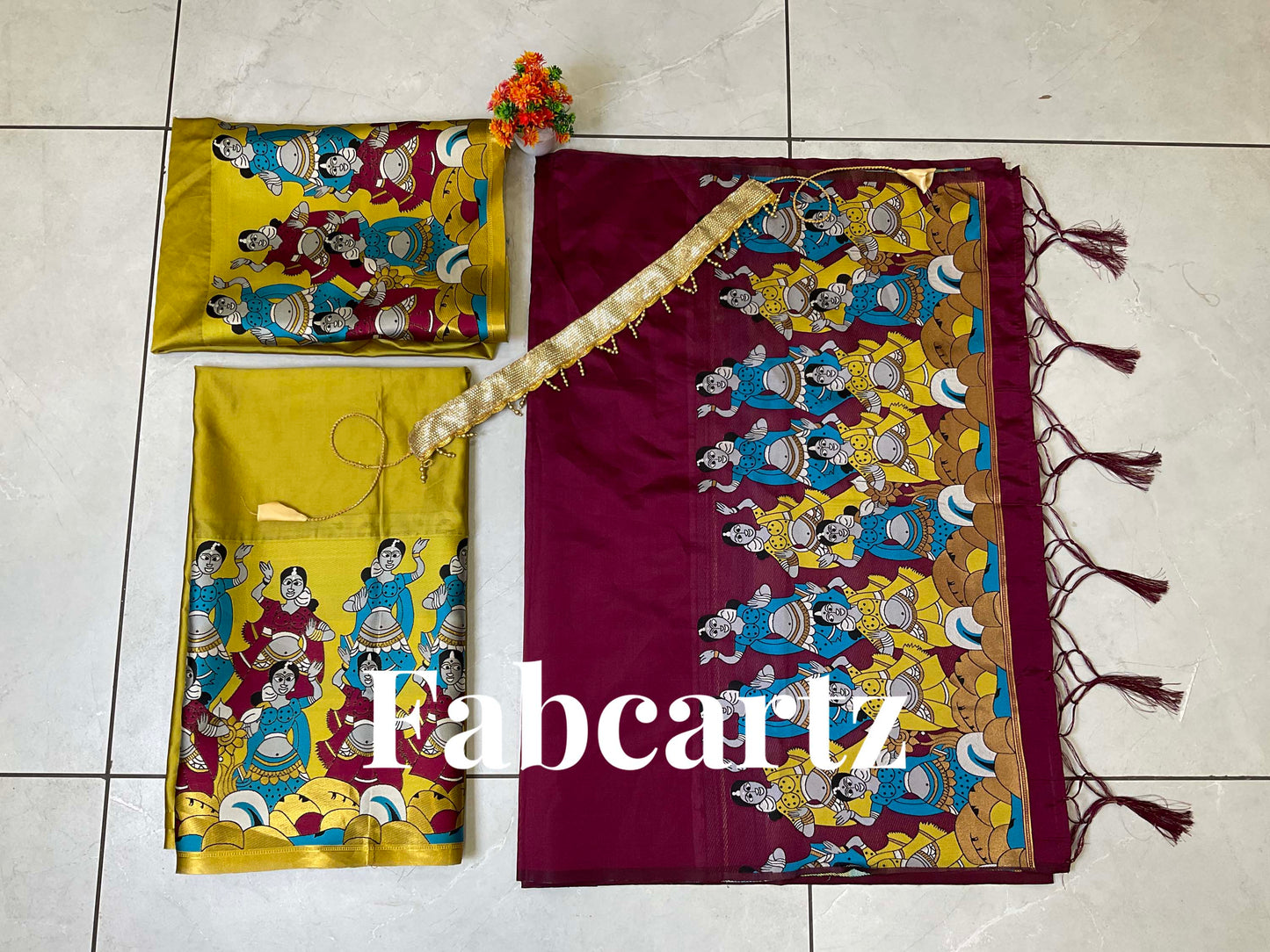South Indian Festival Traditional Half Saree(Dhangli)