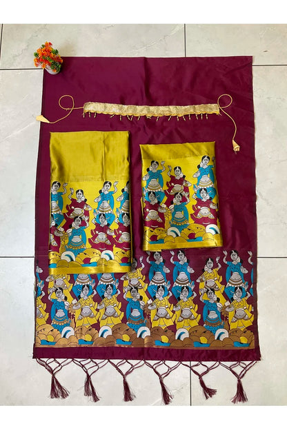 దక్షిణ భారత పండుగ సాంప్రదాయ హాఫ్ చీర(ధంగ్లీ)
