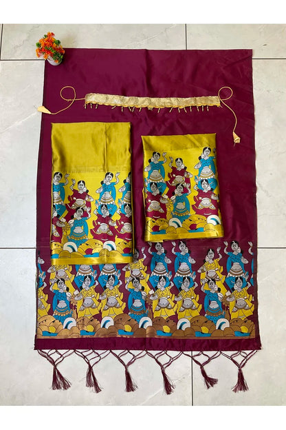 దక్షిణ భారత పండుగ సాంప్రదాయ హాఫ్ చీర(ధంగ్లీ)