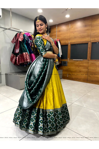 JanjalPAttu South Indian Festival Traditional Half Saree