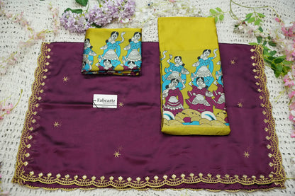 (Putrika) South Indian Festival Traditional Half Saree with Embroidered Blouse & Dupatta