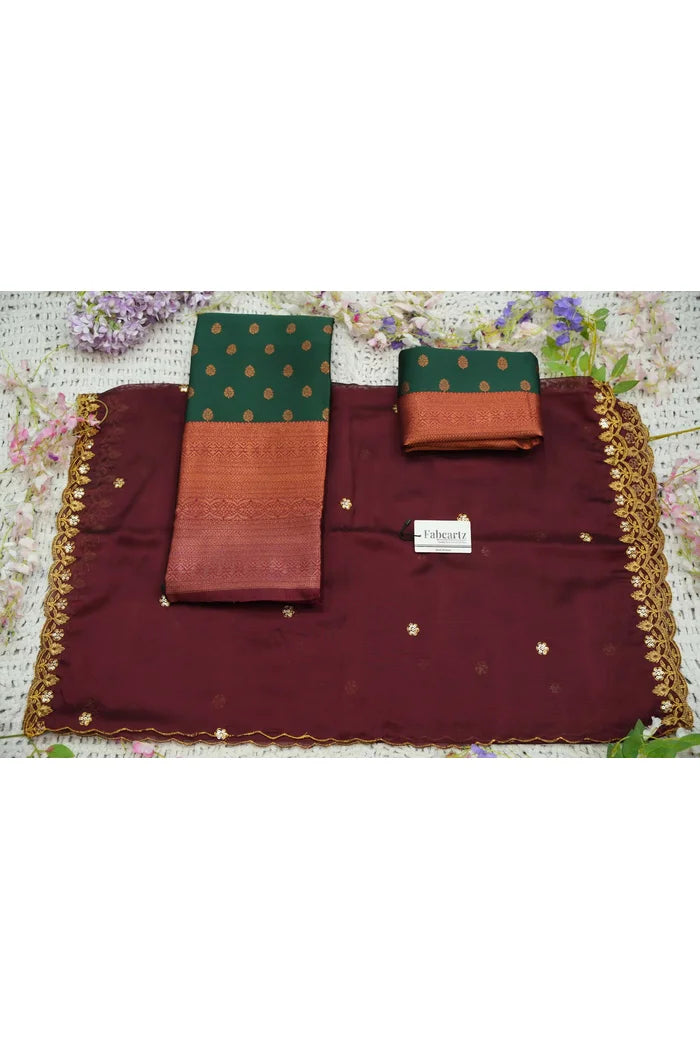 దక్షిణ భారత పండుగ సాంప్రదాయ హాఫ్ చీర (కాంతారా) 